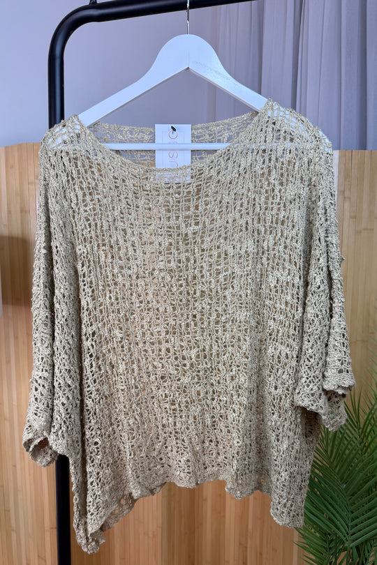 Stone Popcorn Poncho Top