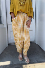 Mustard Yellow Ivy Gingham Pants