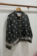 Khaki Green Polkadot Lightweight Bomber Jacket