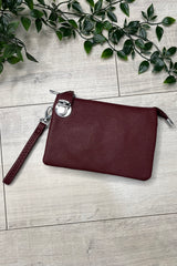Burgundy Cleo Zip Crossbody Bag