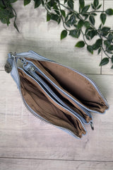 Denim Blue Cleo Zip Crossbody Bag
