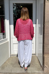Dusky Pink Popcorn Poncho Top