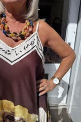 Chocolate Brown Silky Cami Maxi Dress
