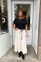 Black Molly Slash Neck Top