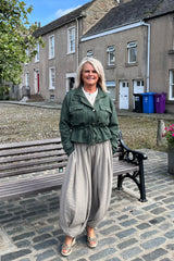 Khaki Green Alana Funnel Neck Utility Jacket