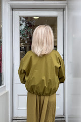Olive Green Scarlett Puff Hem Jacket
