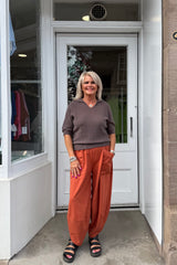 Mocha Mandy Short Sleeve Knitted Polo Top