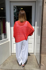 Bright Orange Popcorn Poncho Top