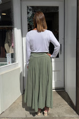 Khaki Green Gypsy Maxi Skirt