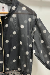 Black Polkadot Lightweight Bomber Jacket