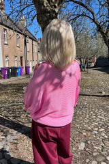 Bubblegum Pink Daisy Fine Knit Jumper