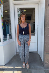 Navy Ivy Gingham Pants