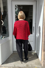 Red Popcorn Poncho Top