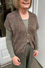 Taupe Wildflower Knitted Waistcoat