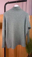 Sage Green Ribby Knit Jumper