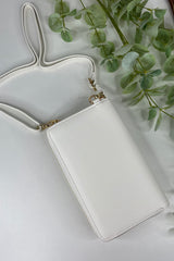 White Zip Wallet Crossbody Bag