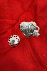 Grey Double Ombre Heart Magnetic Brooch