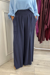 Navy Blue Nicole Wide Leg Trouser