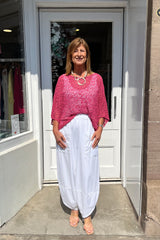 Dusky Pink Popcorn Poncho Top