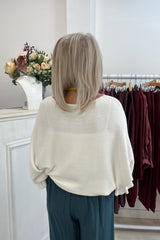Winter White Frill Sleeve Fearne Jumper