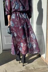 Petra Aubergine Floral Printed Dress