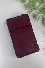 Beetroot Purple Zip Wallet Crossbody Bag
