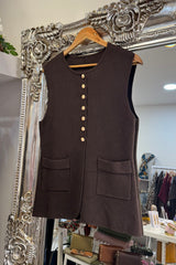 Chocolate Brown Knitted Waistcoat
