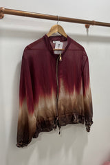Burgundy Ombre Lightweight Bomber Jacket