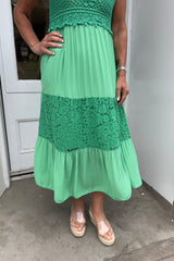 Emerald Green Crochet Bust Dress