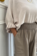 Stone Nicole Wide Leg Trousers