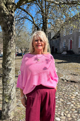 Bubblegum Pink Daisy Fine Knit Jumper