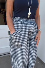 Navy Ivy Gingham Pants