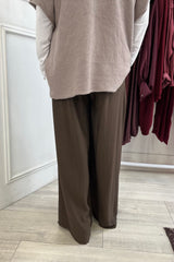 Chocolate Brown Nicole Wide Leg Trousers