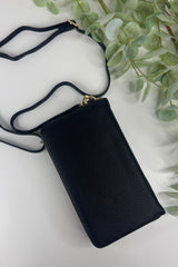 Black Zip Wallet Crossbody Bag