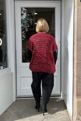 Wine Wildflower Knitted Waistcoat