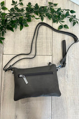 Slate Grey Cleo Zip Crossbody Bag