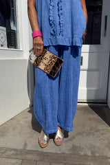 Cornflour Blue Ava Cotton Front Pocket Trousers