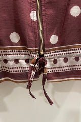 Burgundy Polkadot Lightweight Bomber Jacket