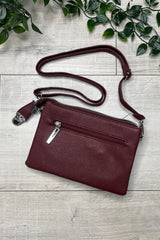 Burgundy Cleo Zip Crossbody Bag