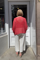 Coral Popcorn Poncho Top
