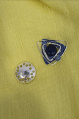 Midnight Blue Geometric Triangle Magnetic Brooch