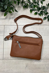 Tan Cleo Zip Crossbody Bag