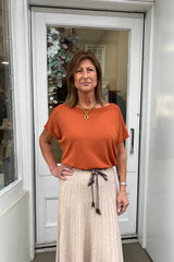Rust Molly Slash Neck Top