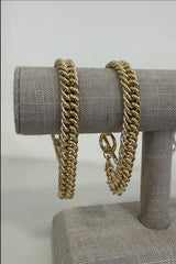 Gold Curb Chain Statement T-Bar Bracelet