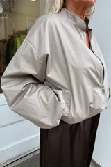 Taupe Scarlett Puff Hem Jacket