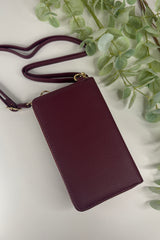 Beetroot Purple Zip Wallet Crossbody Bag