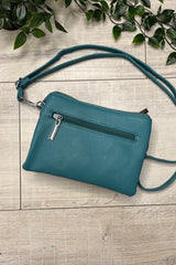 Teal Cleo Zip Crossbody Bag