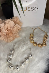 Hammered Gold Multi Circle Necklace