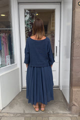 Navy Double Layer Two Piece Strappy Dress