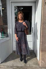 Zena Denim Blue Zebra Printed Dress
